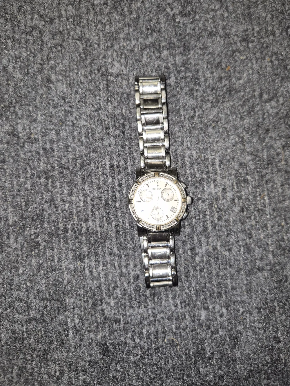 Bulova Women’s Silver Crystal Accent Chronograph Watch